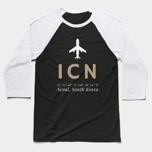 ICN Incheon Airport Korea Baseball T-Shirt